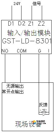 無源輸出時，輸出檢線電壓由被控設(shè)備提供，模塊與控制設(shè)備的接